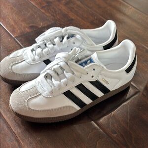 Adidas Samba White and Black Trainers
